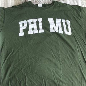 Army Green Phi Mu T-shirt